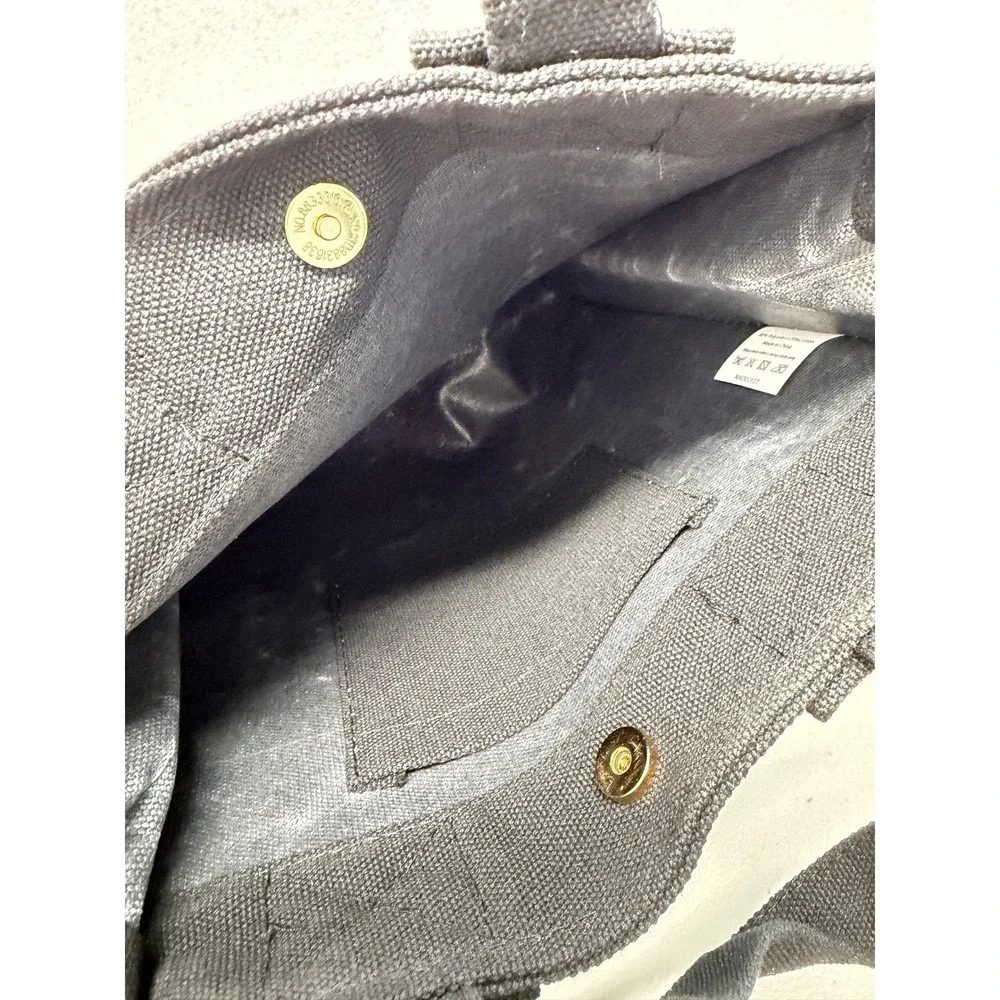 Rabanne Black Canvas Medium Tote Crossbody Bag Gold Logo